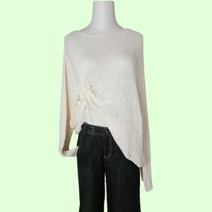 sz: F, fits sz: XXXL,off-white loose long-sleeved sweater